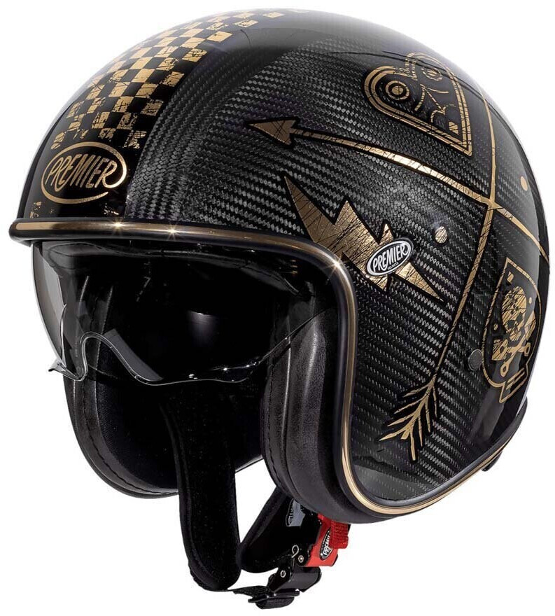 Premier Helmets 23 Vintage Carbon Nx 22.06 Open Face Helmet Black