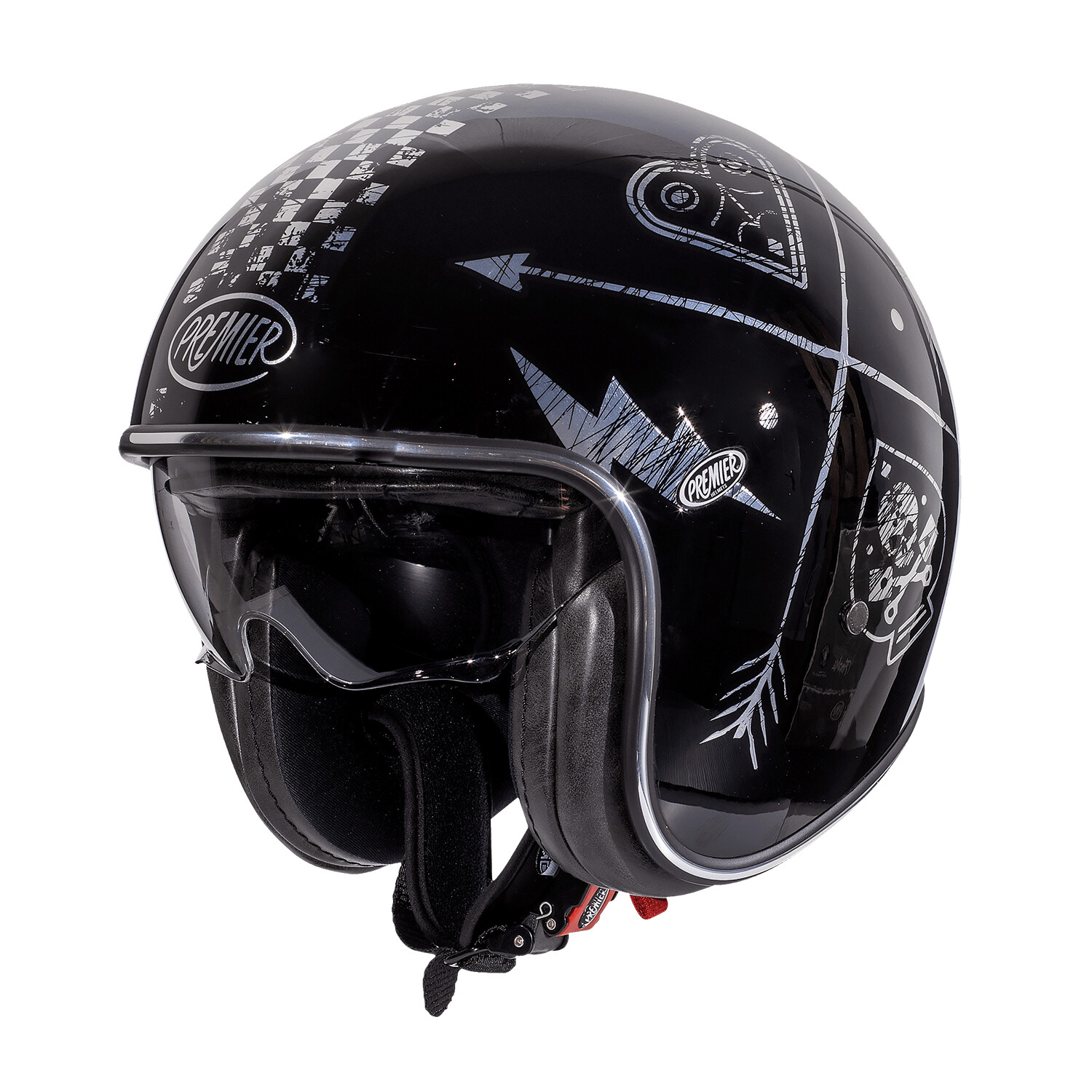 Premier Helmets 23 Vintage Nx 22.06 Open Face Helmet Black
