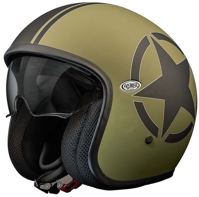 Premier Helmets 23 Vintage Star Military Bm 22.06 Open Face Helmet Black