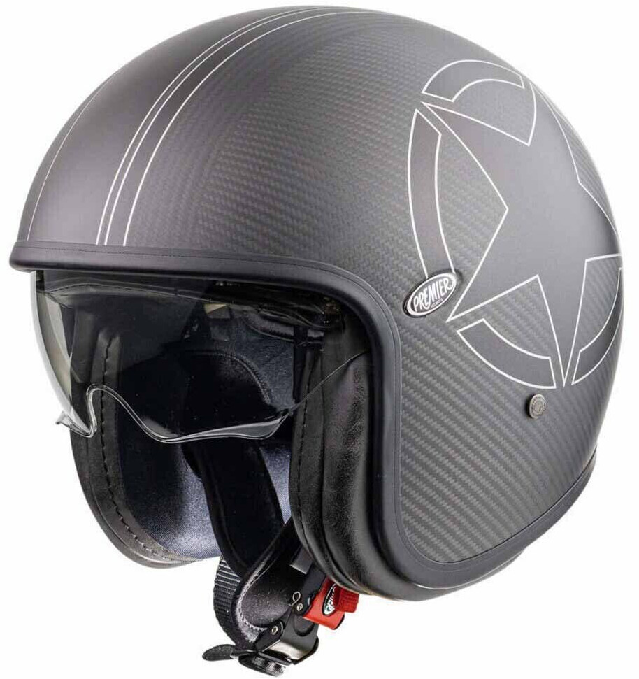 Premier Helmets Vintage Evo Star Carbon Open Face Helmet Black