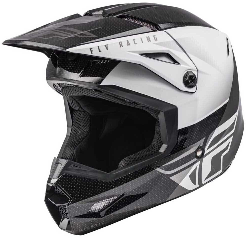 Photos - Motorcycle Helmet FLY Racing Kinetic Straight Edge  Motocross Helmet Youth Wh  2021