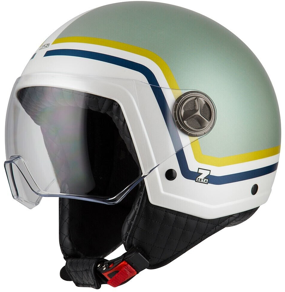 NZI Zeta 2 Open Face Helmet Green/White