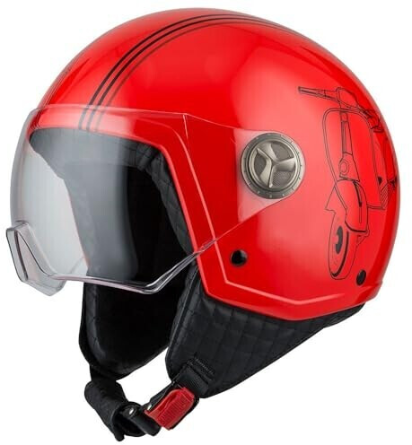 NZI Zeta 2 Open Face Helmet Red