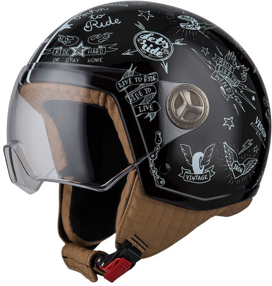 NZI Zeta 2 Open Face Helmet White/Golden