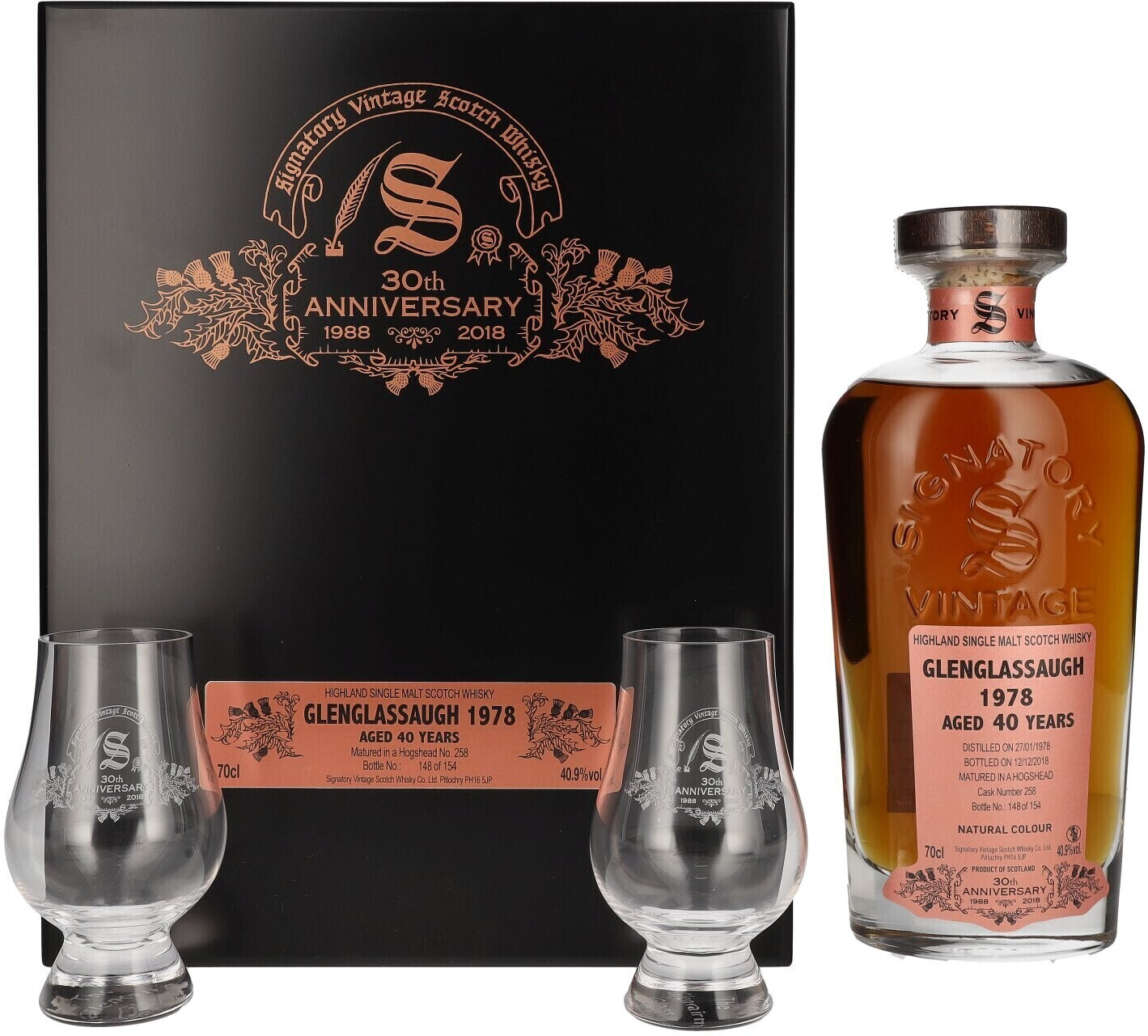 Signatory Vintage 40 Years Old Glenglassaugh 30th Anniversary 1978 0.7l 40.9%