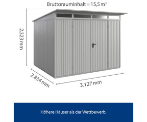 Hörmann Berry Classic Typ 3 mit Pultdach Doppeltür weißaluminium ab 3.