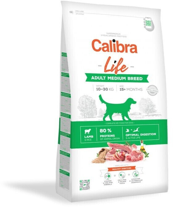 Photos - Dog Food Calibra Dog Life Adult Medium Breed Lamb 2,5kg 