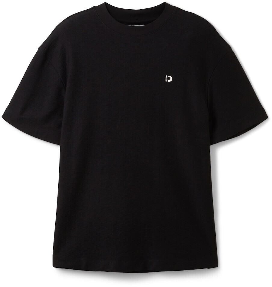 Tom Tailor Denim Oversized mit € Struktur T-Shirt 9,86 | bei (1035614) schwarz Preisvergleich ab