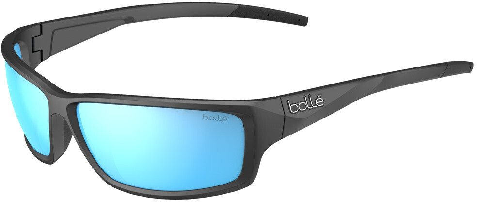 Bolle Cerber Sunglasses | Size 68, Black Matte / Sky Blue Polarized