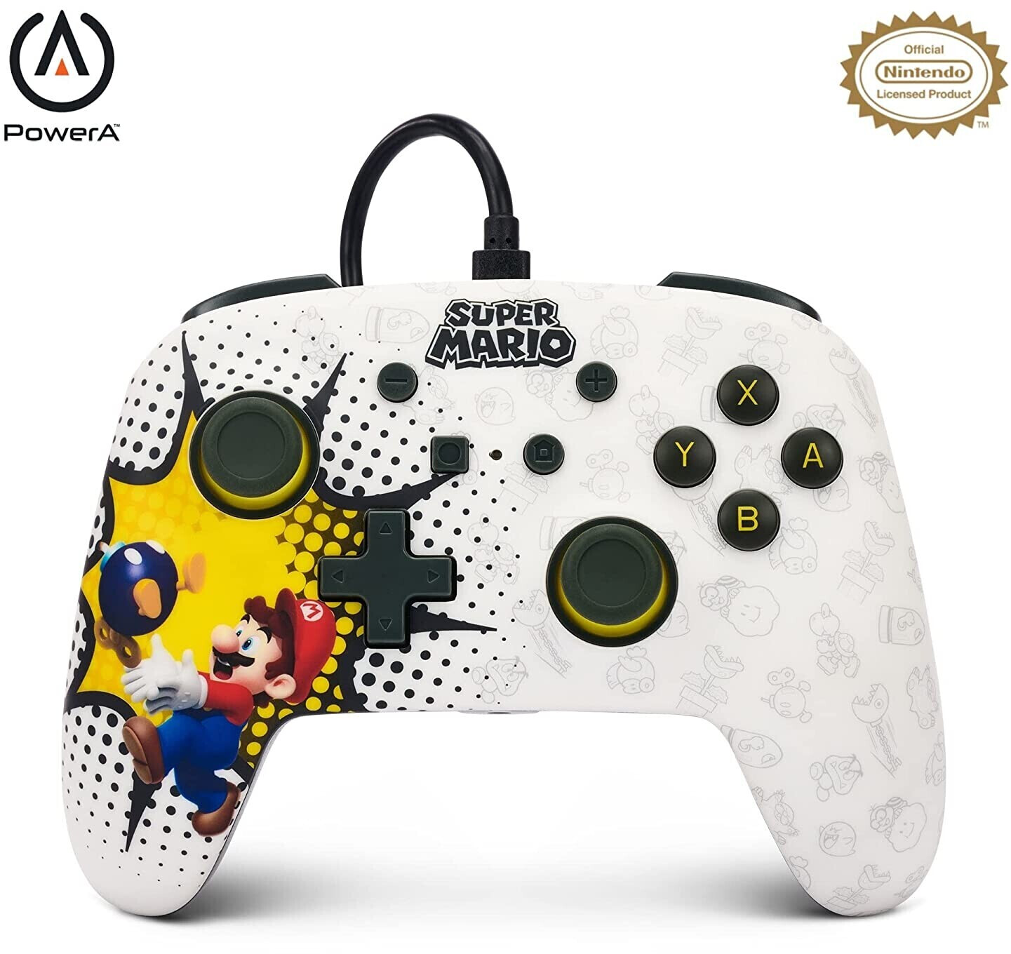 PowerA Nintendo Switch Enhanced Wired Controller (Super Mario - Bob-omb Blast)
