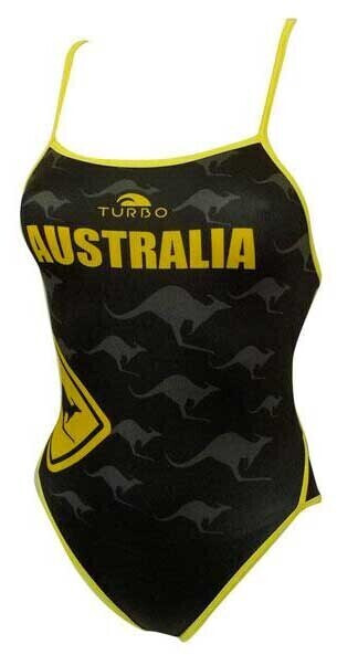 Turbo Australia Kangaroo Signal Thin Strap Swimsuit girls (89551222) black