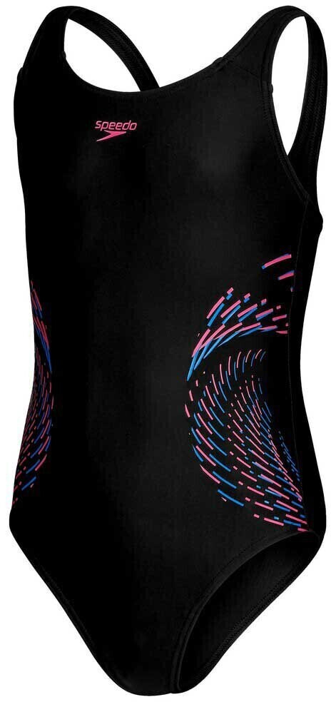 Speedo Girl's Digital Placement Splashback Swimsuit - Black/ Pink/ Lime Speedo Girl's Digital Placement Splashback Swimsuit - Black/ Pink/ Lime