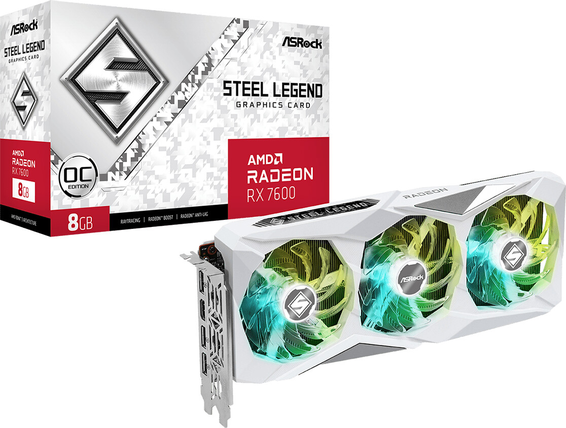 ASRock Radeon RX 7600 Steel Legend OC