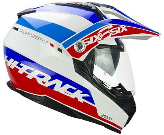 CGM 666s Twin Hitrack Off-road Helmet White/Blue/Red