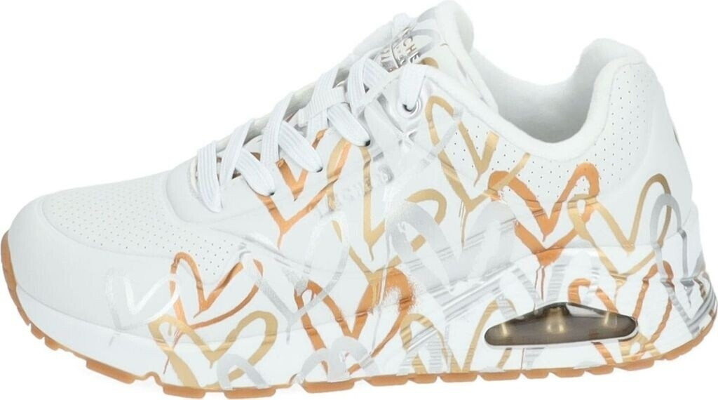 White and gold skechers online