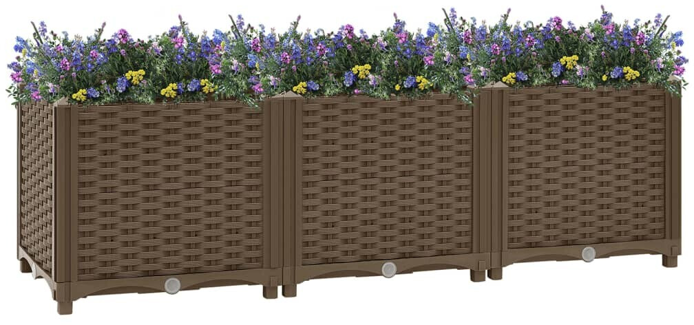 vidaXL Raised Planter 120x40x38 cm brown