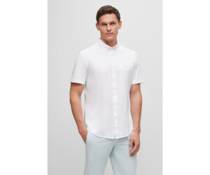 Hugo boss white short sleeve shirt discount