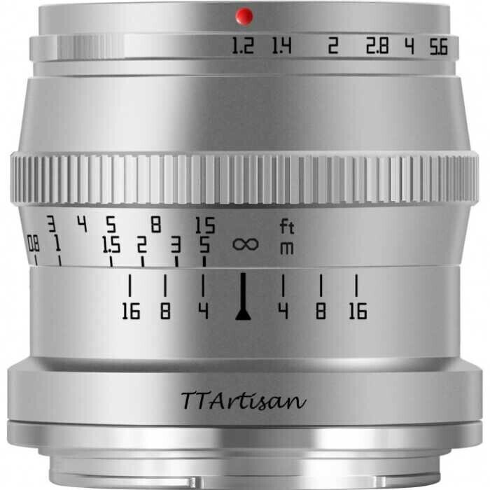 TTArtisan 50mm f1.2 Sony E argent