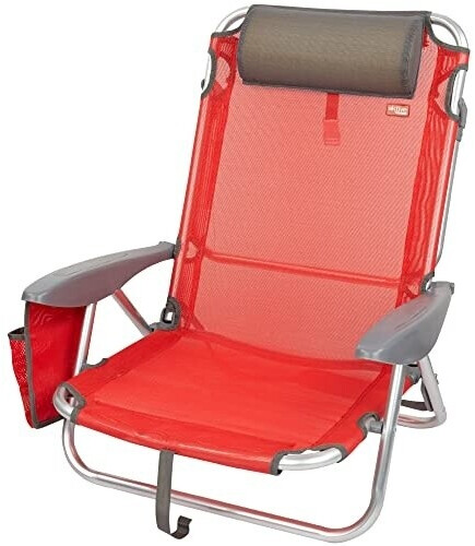 Aktive Beach Reclining Folding Chair 4 Positions With Cushion red