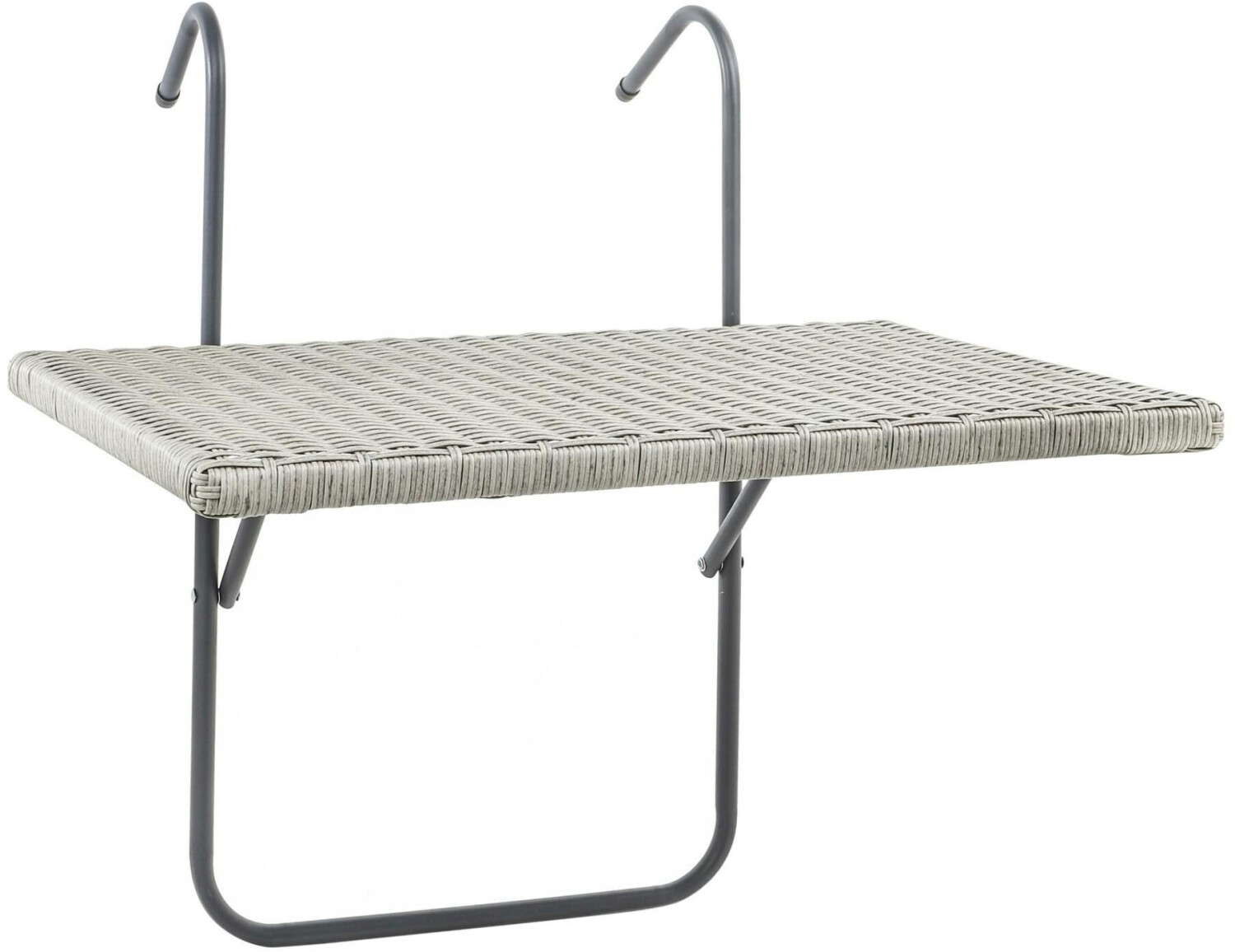 Haushalt International Balkonhängetisch Rattan-Optik grau