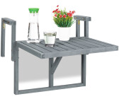 Primematik - Table pliante en métal pour balcon 60x40cm noir
