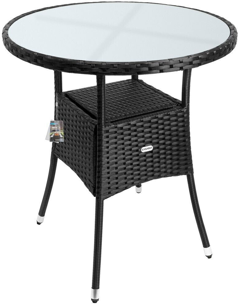 Casaria Polyrattan Balcony Table Ø60cm black