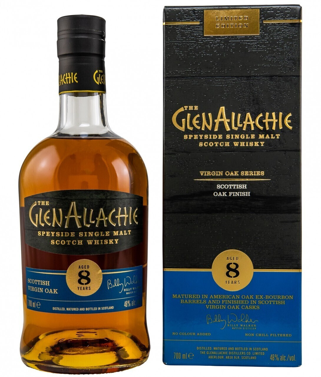 GlenAllachie 8 Years Old Scottish Virgin Oak Wood Finish 0.7l 48%
