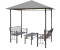 vidaXL Gazebo with tables and benches (2,5 x 1,5 m) grey