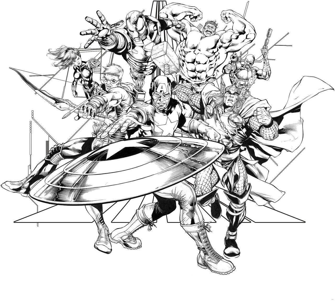 Komar Avengers Black & White 300 x 280 cm (IADX6-066)