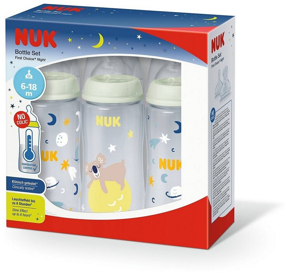 NUK First Choice+ nappflaska | 6–18 månader | Temperaturkontroll |  Flödeskontroll | Antikolikventil | 300 ml | BPA-fri | Dinapp i silikon |  Rosa