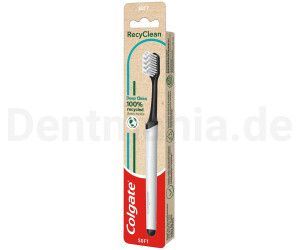 Colgate RecyClean Zahnbürste Mittel – Griff Aus 100% Recyceltem Plastik, Borsten Auf Pflanzenbasis