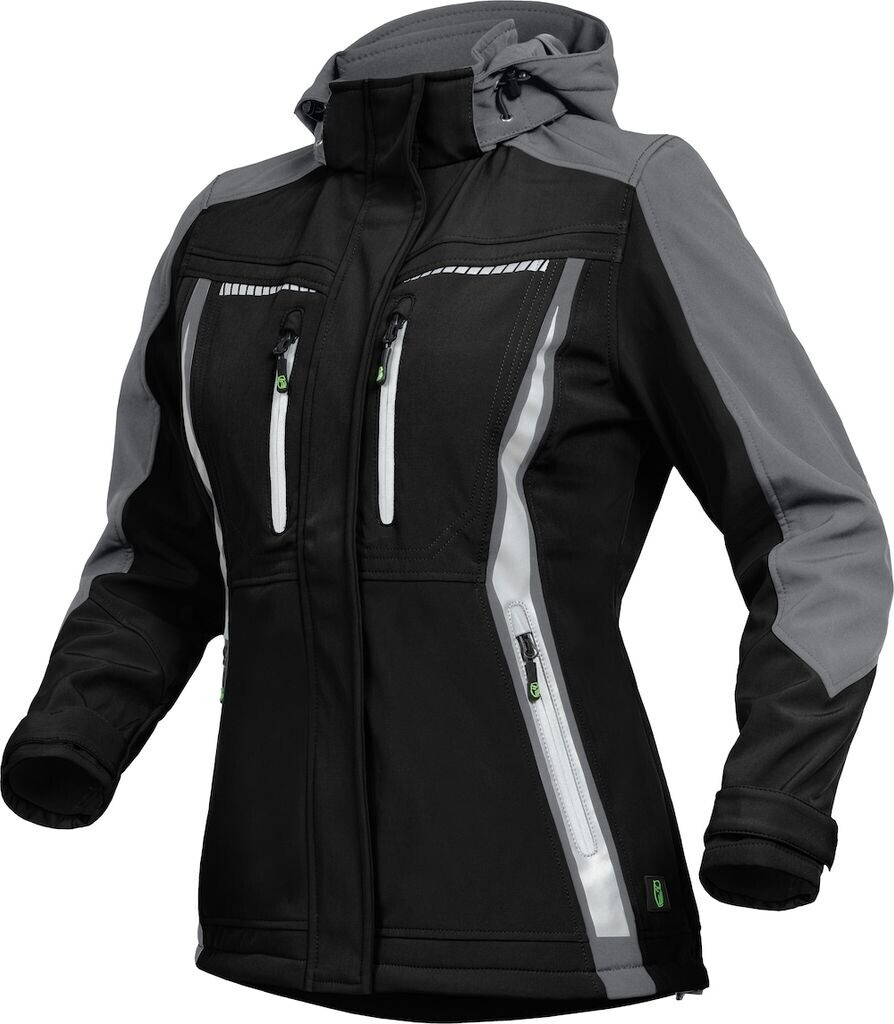 Leibwächter Sommer Softshell Jacke Damen Flex-Line schwarz/grau