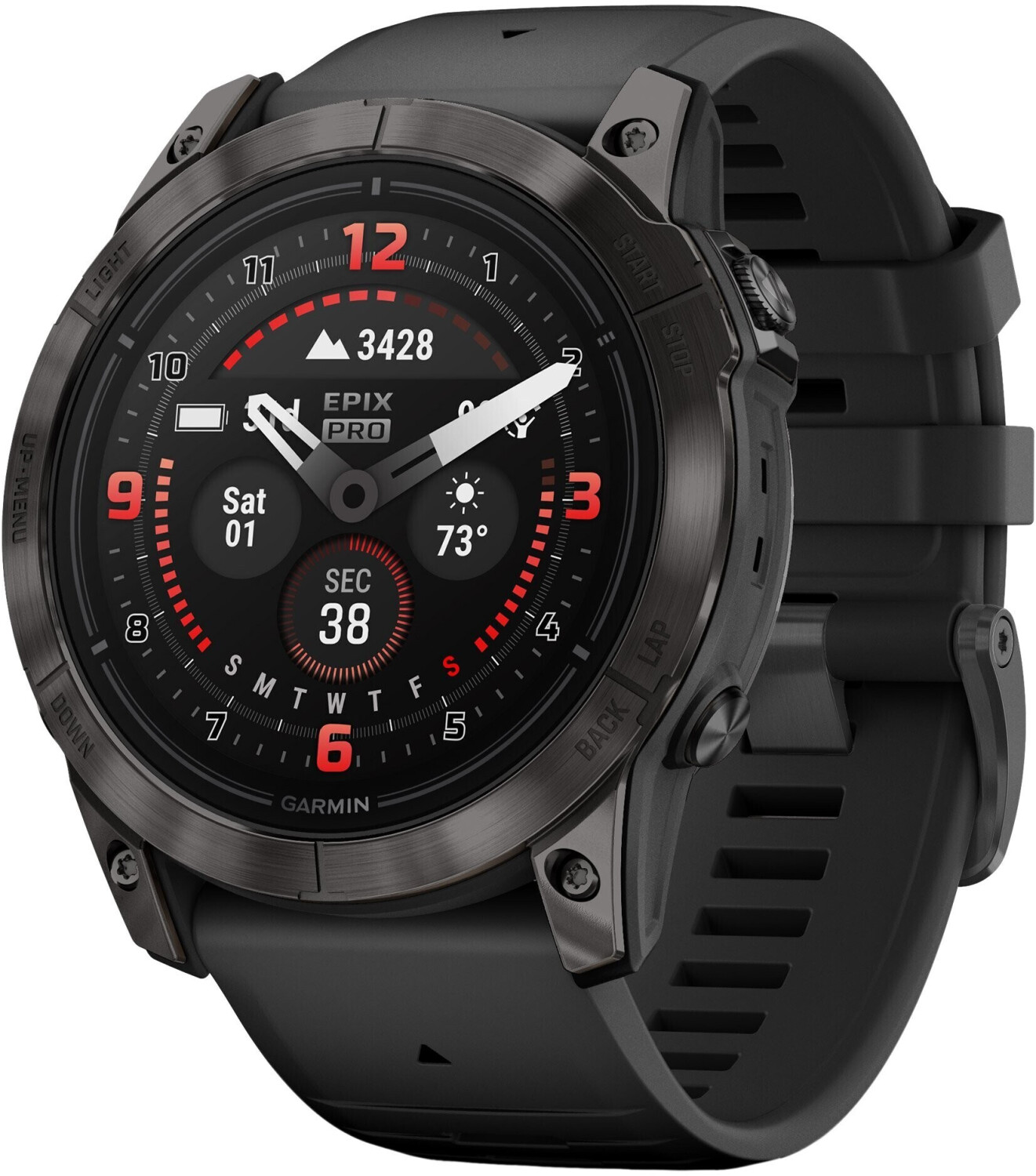 Garmin Epix™ Pro Gen 2 Sapphire 51mm Carbon Gray Titanium + Black Band