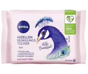 NIVEA 3in1 Pflegende Reinigungstücher Für Trockene Haut – 25 Stück, Pflanzlich, Mikroplastikfrei