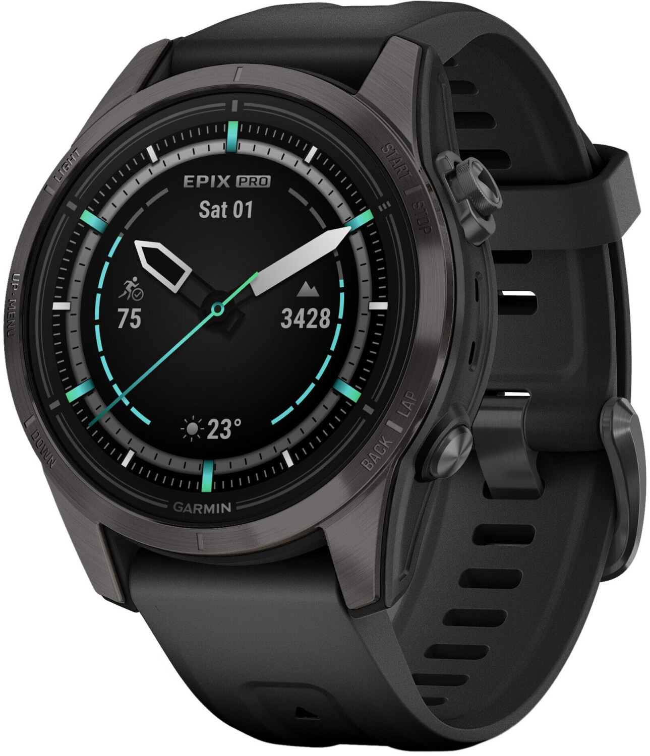 Garmin Epix™ Pro Gen 2 Sapphire 42mm Carbon Gray Titanium + Black Band