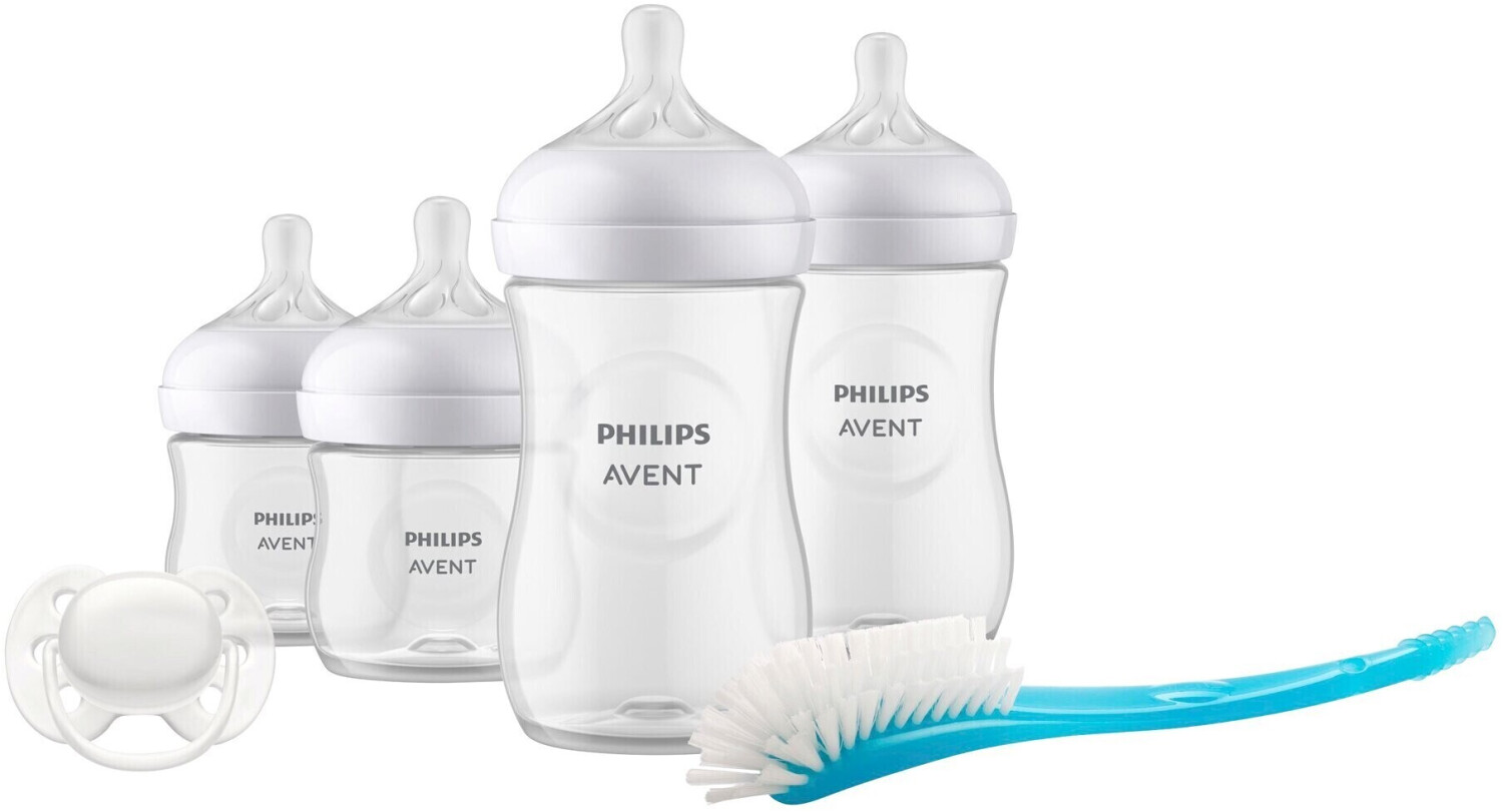 Philips avent Natural Response Pack: 1 Baby Bottle 125ml + 2 Baby Bottles  260ml + 1 Baby Bottle Cleaning Brush Clear