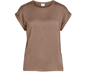 Vila Damen Top Aus Vinoel Lurex – Kurzärmliges T-Shirt Mit V-Ausschnitt, Regular Fit