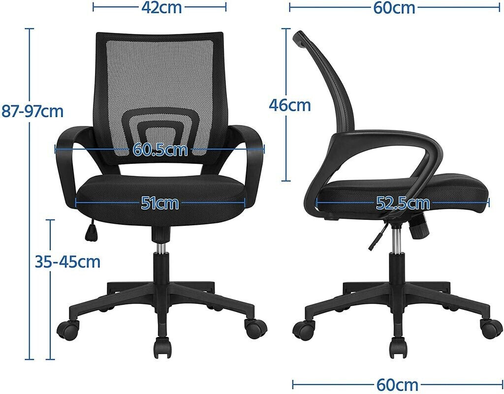 Yaheetech Schreibtischstuhl schwarz 591679 ab 36 99