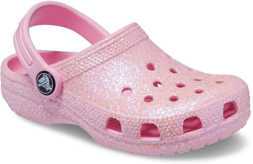 Pink glitter crocs adults clearance