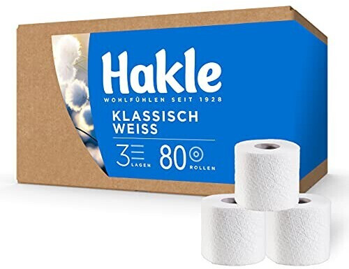 Hakle Klassisch Toilettenpapier 3-lagig weiß (80 Rollen) ab 39,99 € |  Preisvergleich bei