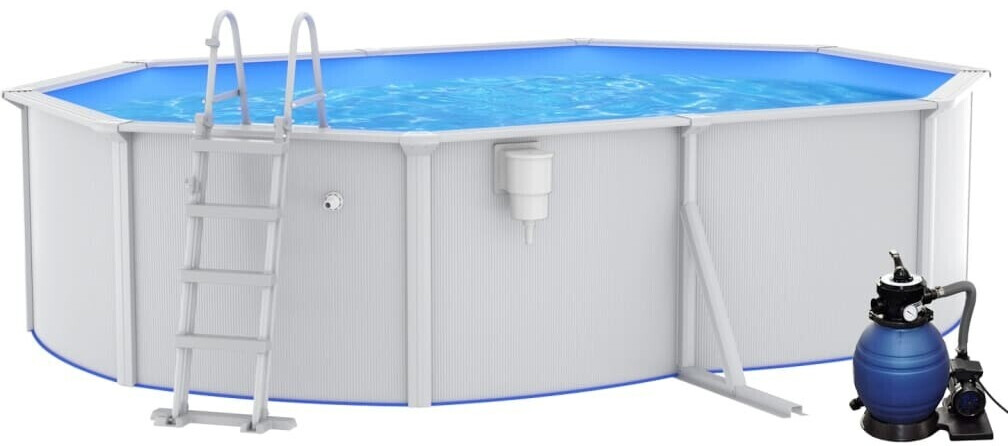 vidaXL Steel pool 490 x 360 x 120 cm with filter pump and ladder (3098055)