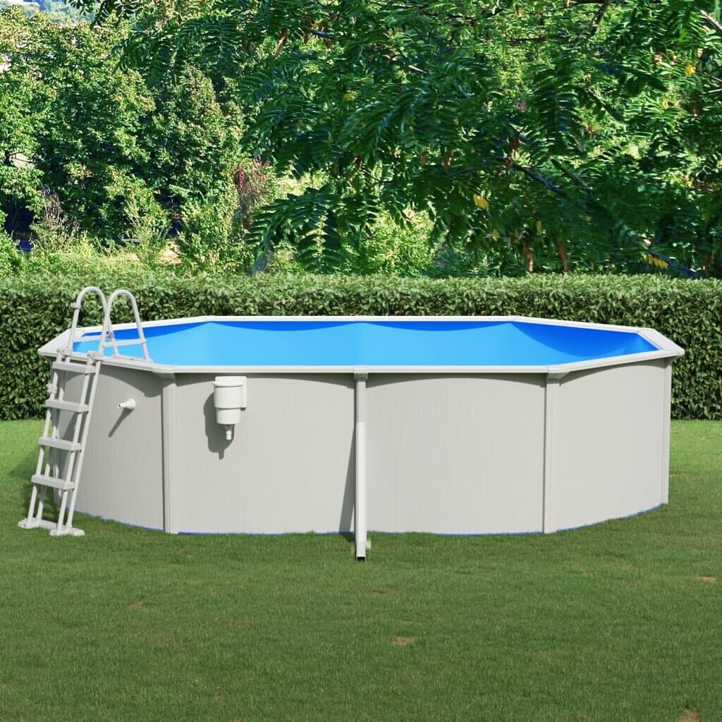 vidaXL Steel pool 490 x 360 x 120 cm with ledder (3098043)