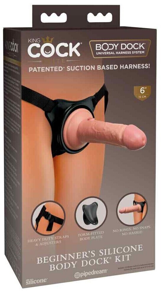 Pipedream King Cock Elite 6 Beginner's Silicone Body Dock Kit