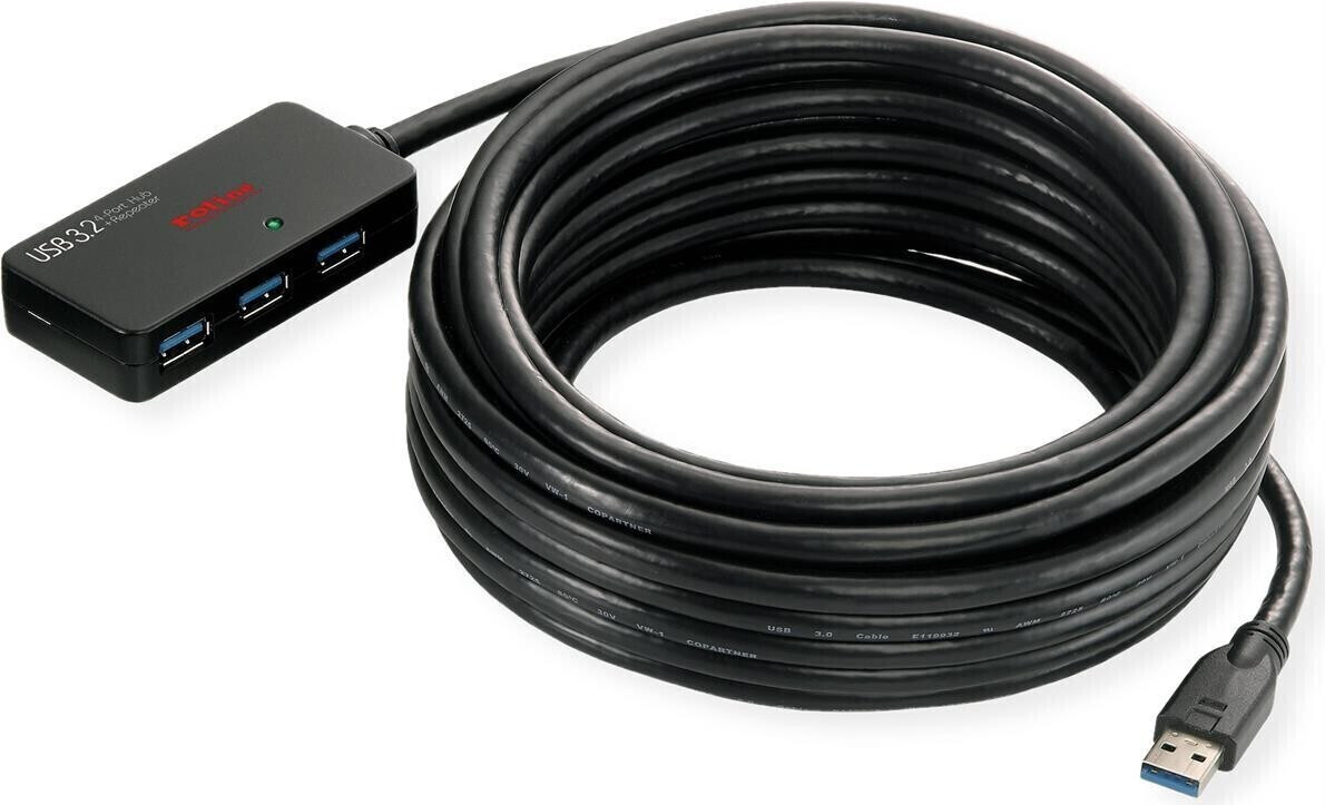 Roline 4-Port USB 3.0 Hub+Repeater (12.04.1098)