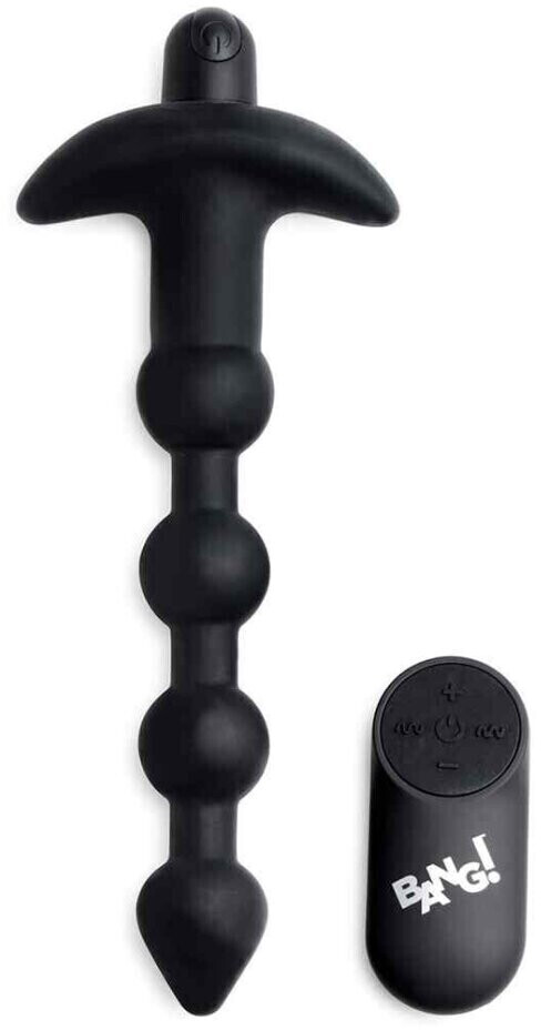 Bang! Vibrating Silicone Anal Beads & Remote Control - noir