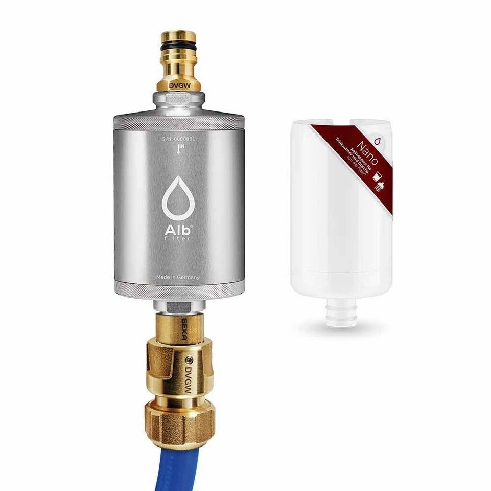 Alb Filter MOBIL Nano drinking water filter with GEKA connection silver