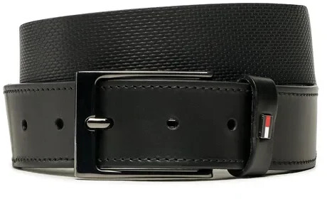 Tommy Hilfiger Pánský pásek Hilfiger Loop Belt 3.5 Rev AM0AM03111 90 Černá