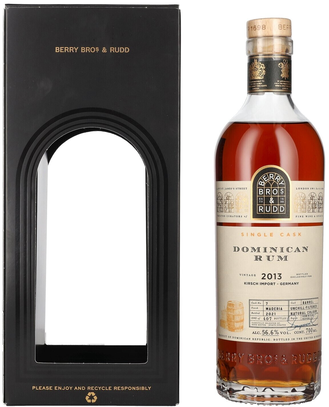 Berry Bros & Rudd Dominican Single Cask Rum 2013 0.7l 56.6%