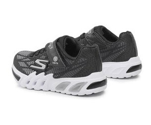 Black and silver skechers best sale