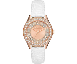 Michael kors shop white leather watch